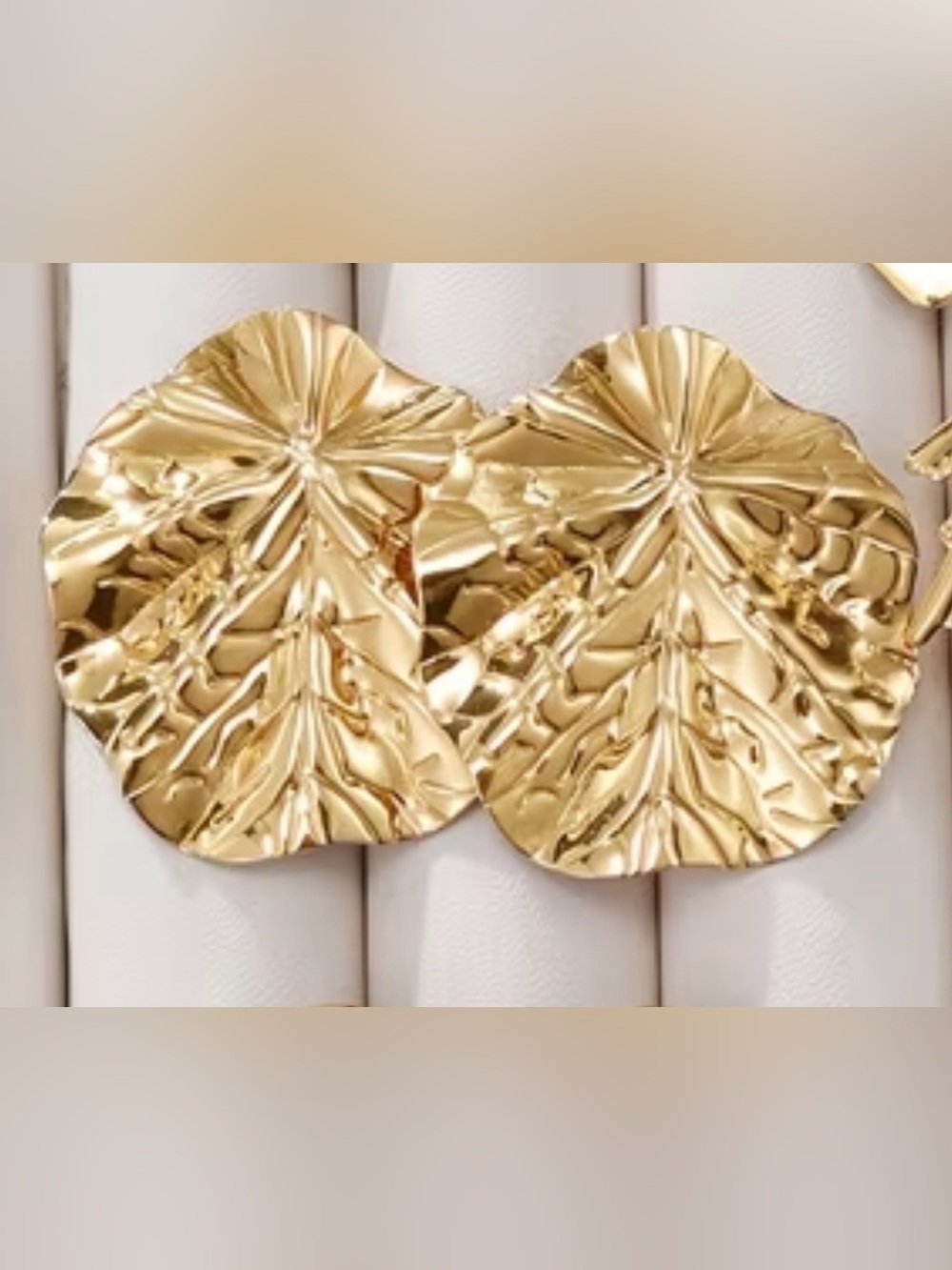 Gold Floral Metal Statement Earrings Women Jewelry